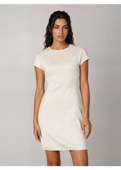 Sinsay - Sukienka mini z metalizowaną nitką - kremowy ze sklepu Sinsay w kategorii Sukienki - zdjęcie 189193985