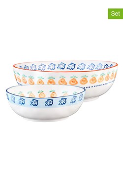 Björn Salaterki (2 szt.) "Napoli" w kolorze biało-niebiesko-pomarańczowym ze sklepu Limango Polska w kategorii Misy i tace dekoracyjne - zdjęcie 189195138