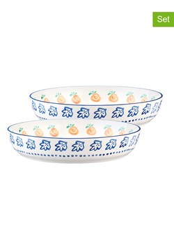 Björn Miski (2 szt.) w kolorze biało-niebiesko-pomarańczowym na owoce - Ø 25,5 cm ze sklepu Limango Polska w kategorii Misy i tace dekoracyjne - zdjęcie 189195146