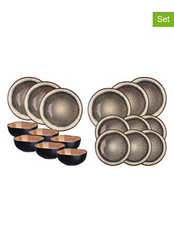 Björn 18-częściowy zestaw talerzy "Iris" w kolorze brązowym ze sklepu Limango Polska w kategorii Naczynia - zdjęcie 189195397