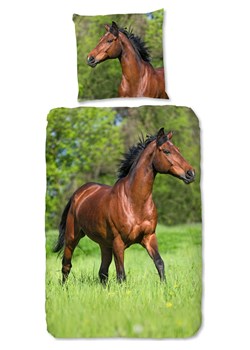 Good Morning Komplet pościeli "Running horse" w kolorze zielono-brązowym ze sklepu Limango Polska w kategorii Pościel dziecięca - zdjęcie 189198686