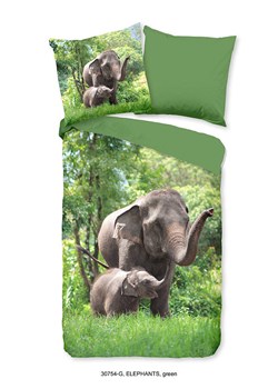 Good Morning Komplet pościeli "Elephants" w kolorze zielonym ze sklepu Limango Polska w kategorii Pościel dziecięca - zdjęcie 189198825