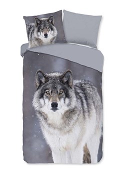 Good Morning Komplet pościeli flanelowej "Wolfie" w kolorze szarym ze sklepu Limango Polska w kategorii Pościele - zdjęcie 189198938