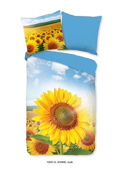 Good Morning Komplet pościeli "Sun" w kolorze błękitno-żółtym ze sklepu Limango Polska w kategorii Pościele - zdjęcie 189198949