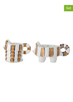 Bloomingville Świeczniki (2 szt.) "Caty" w kolorze biało-jasnobrązowym ze sklepu Limango Polska w kategorii Świeczniki - zdjęcie 189201698