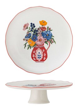 Bloomingville Talerz w kolorze biało-czerwono-jasnoróżowym do ciasta - wys. 9 x Ø 28 cm ze sklepu Limango Polska w kategorii Misy i tace dekoracyjne - zdjęcie 189201747