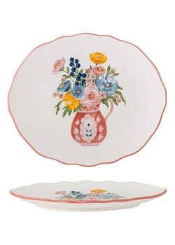 Bloomingville Talerz śniadaniowy w kolorze biało-jasnoróżowo-żółtym - Ø 20 cm ze sklepu Limango Polska w kategorii Naczynia - zdjęcie 189201767