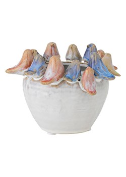 Bloomingville Doniczka "Eanna" w kolorze białym ze wzorem - wys. 8 x Ø 12,5 cm ze sklepu Limango Polska w kategorii Doniczki i osłonki - zdjęcie 189201776