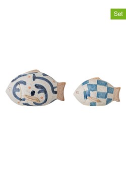 Bloomingville Dekoracje (2 szt.) "Eviaya" w kolorze kremowo-niebieskim ze sklepu Limango Polska w kategorii Dekoracje - zdjęcie 189201806