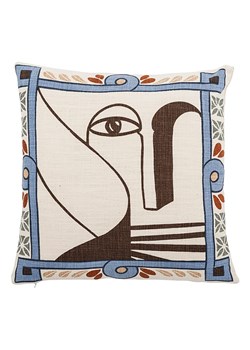 Bloomingville Poduszka "Rudau" w kolorze kremowo-niebiesko-brązowym - 45 x 45 cm ze sklepu Limango Polska w kategorii Poduszki dekoracyjne - zdjęcie 189202365