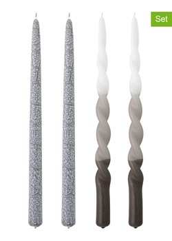 Bloomingville Świece (4 szt.) "Frost" w kolorze szarym - 4x 75 g ze sklepu Limango Polska w kategorii Świece i dyfuzory - zdjęcie 189202717