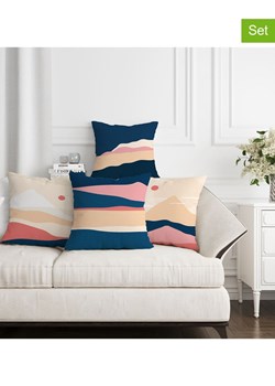 Allure Poszewki (4 szt.) w kolorze granatowo-jasnoróżowo-kremowym na poduszkę ze sklepu Limango Polska w kategorii Poduszki dekoracyjne - zdjęcie 189205735