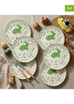 Allure Talerze obiadowe (6 szt.) w kolorze biało-zielonym - Ø 25,5 cm ze sklepu Limango Polska w kategorii Naczynia - zdjęcie 189205928