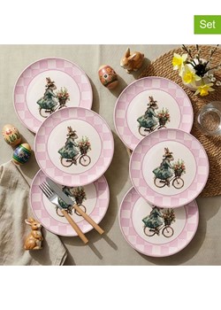 Allure Talerze obiadowe (6 szt.) w kolorze biało-jasnoróżowym - Ø 25,5 cm ze sklepu Limango Polska w kategorii Naczynia - zdjęcie 189206009