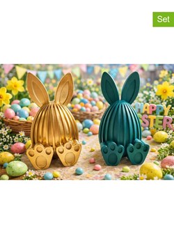 Allure Figurki dekoracyjne (2 szt.) w kolorze złoto-zielonym - wys. 17 x Ø 6 cm ze sklepu Limango Polska w kategorii Dekoracje - zdjęcie 189206036