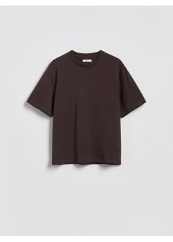 Reserved - Bawełniany t-shirt oversize - brązowy ze sklepu Reserved w kategorii Bluzki damskie - zdjęcie 189207369