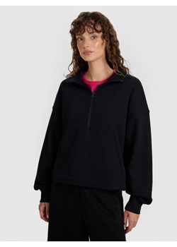 Damska bluza nierozpinana bez kaptura 4F 4FWAW25TSWSF1889 - czarna ze sklepu Sportstylestory.com w kategorii Bluzy damskie - zdjęcie 189207489