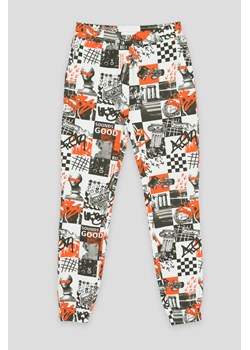 Białe wzorzyste spodnie dresowe, Rozmiar - 158, Kolor - Multikolor ze sklepu REPORTER w kategorii Spodnie dziewczęce - zdjęcie 189208206