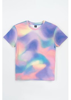 Kolorowy t-shirt SLIM z efektem ombre na całości, Rozmiar - 146, Kolor - Multikolor ze sklepu REPORTER w kategorii Bluzki dziewczęce - zdjęcie 189208559