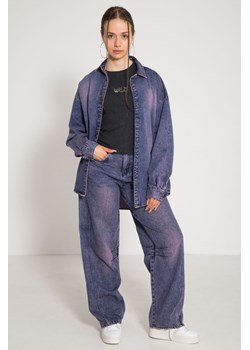 Niebiesko-fioletowe cieniowane spodnie jeansowe typu balloon z modnymi cięciami, Rozmiar - 146, Kolor - Fioletowy ze sklepu REPORTER w kategorii Spodnie dziewczęce - zdjęcie 189208606