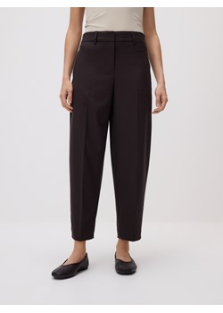 Reserved - Spodnie barrel leg - ciemnobrązowy ze sklepu Reserved w kategorii Spodnie damskie - zdjęcie 189210647
