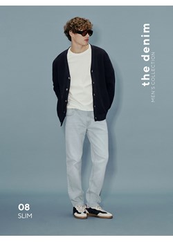 Reserved - Jeansy slim z efektem sprania - niebieski ze sklepu Reserved w kategorii Jeansy męskie - zdjęcie 189210856