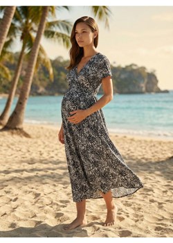 Sinsay - Wzorzysta sukienka ciążowa - czarny ze sklepu Sinsay w kategorii Sukienki ciążowe - zdjęcie 189211505