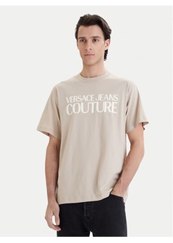 Versace Jeans Couture T-Shirt 80GAHT01 CJ00T Beżowy Regular Fit ze sklepu MODIVO w kategorii T-shirty męskie - zdjęcie 189213045
