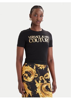 Versace Jeans Couture T-Shirt 80HAHT00 CJ03T Czarny Slim Fit ze sklepu MODIVO w kategorii Bluzki damskie - zdjęcie 189214329