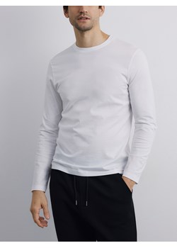 Reserved - Longsleeve z merceryzowanej bawełny - biały ze sklepu Reserved w kategorii T-shirty męskie - zdjęcie 189214846