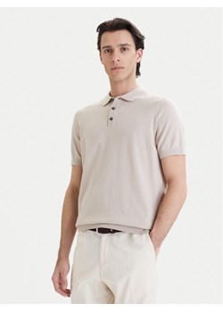 Bugatti Polo 7100-75522C Beżowy Regular Fit ze sklepu MODIVO w kategorii T-shirty męskie - zdjęcie 189215325