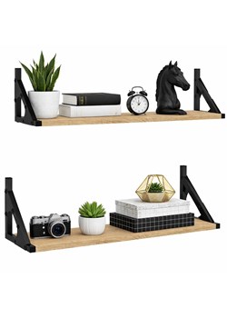Zestaw dwóch półek 60 cm dąb sonoma D6-L15 ze sklepu Edinos.pl w kategorii Półki - zdjęcie 189216187