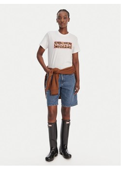 Hunter T-Shirt Essentials HARW0011261 Biały Regular Fit ze sklepu MODIVO w kategorii Bluzki damskie - zdjęcie 189216869