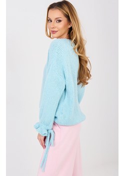 Pastelowy niebieski sweter z domieszką wełny MI-SW-1512.28, Kolor błękitny, Rozmiar uniwersalny, ITALY MODA ze sklepu Primodo w kategorii Swetry damskie - zdjęcie 189217409