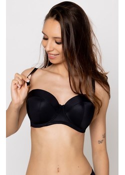 Biustonosz push-up bardotka czarny Angel 19231, Kolor czarny, Rozmiar 65D, Mediolano ze sklepu Primodo w kategorii Biustonosze - zdjęcie 189217427