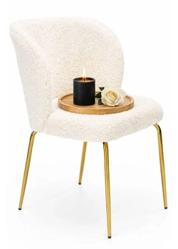 Kremowe krzesło tapicerowane tkaniną boucle A3-K63 ze sklepu Edinos.pl w kategorii Krzesła - zdjęcie 189217699