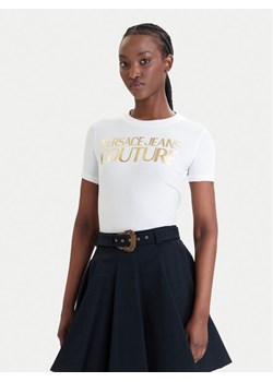 Versace Jeans Couture T-Shirt 80HAHT00 CJ03T Biały Slim Fit ze sklepu MODIVO w kategorii Bluzki damskie - zdjęcie 189218587