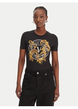 Versace Jeans Couture T-Shirt 80HAHE01 CJ02E Czarny Slim Fit ze sklepu MODIVO w kategorii Bluzki damskie - zdjęcie 189218635