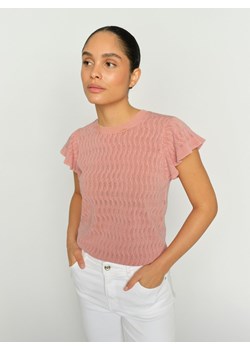 MOS MOSH Damska koszula z dzianiny - MMGanna Pattern Kobiety Bawełna (100%) brudny róż wypukły wzór tkaniny ze sklepu vangraaf w kategorii Swetry damskie - zdjęcie 189219285