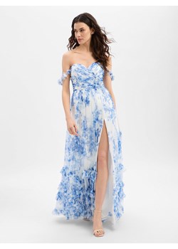 Luxuar Fashion Damska sukienka wieczorowa Kobiety écru wzorzysty ze sklepu vangraaf w kategorii Sukienki - zdjęcie 189219317