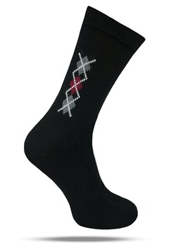 Ciepłe Wełniane Skarpetki Zimowe - Czarne, Wzór Geometryczny SKEMACSHSTR0167wzrCZ ze sklepu JegoSzafa.pl w kategorii Skarpetki męskie - zdjęcie 189219436