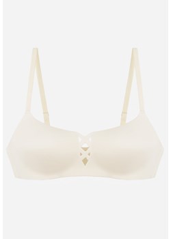 Jasnobeżowy Biustonosz o Gładkim Wykończeniu z Imitacją Wiązania Azisene ze sklepu renee.pl w kategorii Biustonosze - zdjęcie 189220955