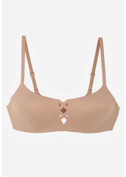 Ciemnobeżowy Biustonosz o Gładkim Wykończeniu z Imitacją Wiązania Azisene ze sklepu renee.pl w kategorii Biustonosze - zdjęcie 189220958