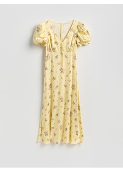 Reserved - Sukienka w kwiaty - jasnożółty ze sklepu Reserved w kategorii Sukienki - zdjęcie 189221237