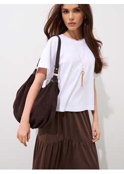 Mohito - Bawełniany t-shirt - biały ze sklepu Mohito w kategorii Bluzki damskie - zdjęcie 189223485