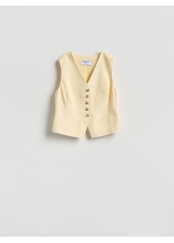 Reserved - Kamizelka z wiskozą - jasnożółty ze sklepu Reserved w kategorii Kamizelki damskie - zdjęcie 189223629