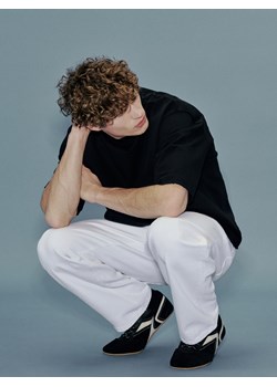 Reserved - Bawełniany t-shirt boxy - czarny ze sklepu Reserved w kategorii T-shirty męskie - zdjęcie 189223875