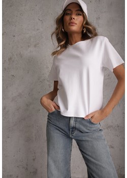 Biały Casualowy T-shirt z Bawełny Nealiara ze sklepu renee.pl w kategorii Bluzki damskie - zdjęcie 189224008