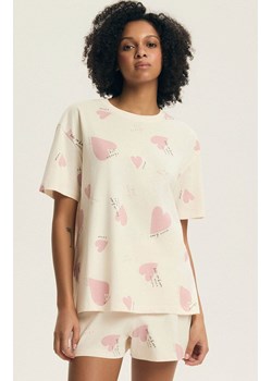 Henderson bawełniana piżama damska w serca Elain 44498-03X, Kolor ecru-różowy, Rozmiar 2XL, Henderson ze sklepu Primodo w kategorii Piżamy damskie - zdjęcie 189224455