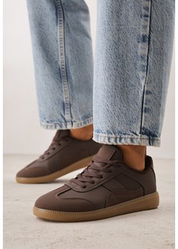 Brązowe Sneakersy VICES Typu Klasyczne Tenisówki z Łączonych Materiałów Azinina ze sklepu born2be.pl w kategorii Buty sportowe damskie - zdjęcie 189224887